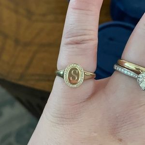 Lindsey Leigh Jewelry 14k Diamond Initial “S” Ring Size 5.5